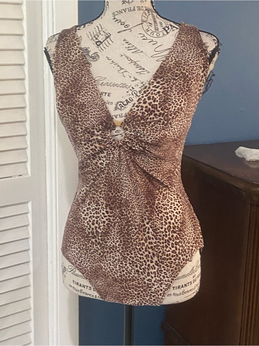 Diva by rachel pappo Leopard Print Twist-Front One-Piece Swimsuit - Brown